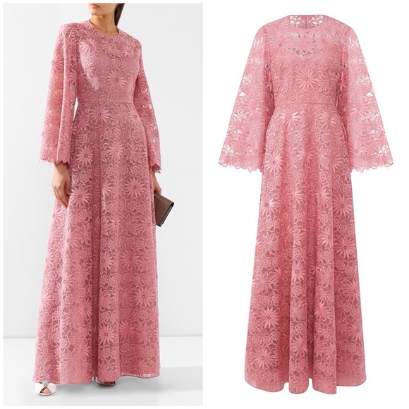 Valentino Garavani Dresses & Skirts - NWT Valentino Garavani Floral Guipure Lace Gown Dusty Rose Pink Maxi Sz 42